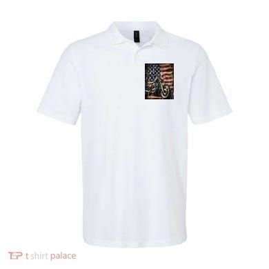 Motorcycle USA Flag Retro Biker Polo