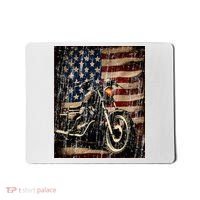 Motorcycle USA Flag Retro Biker Mousepad thumb 0