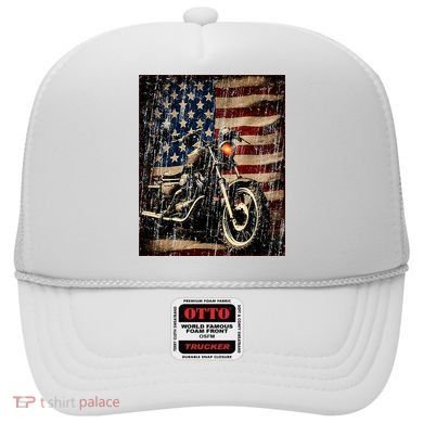 Motorcycle USA Flag Retro Biker Hat