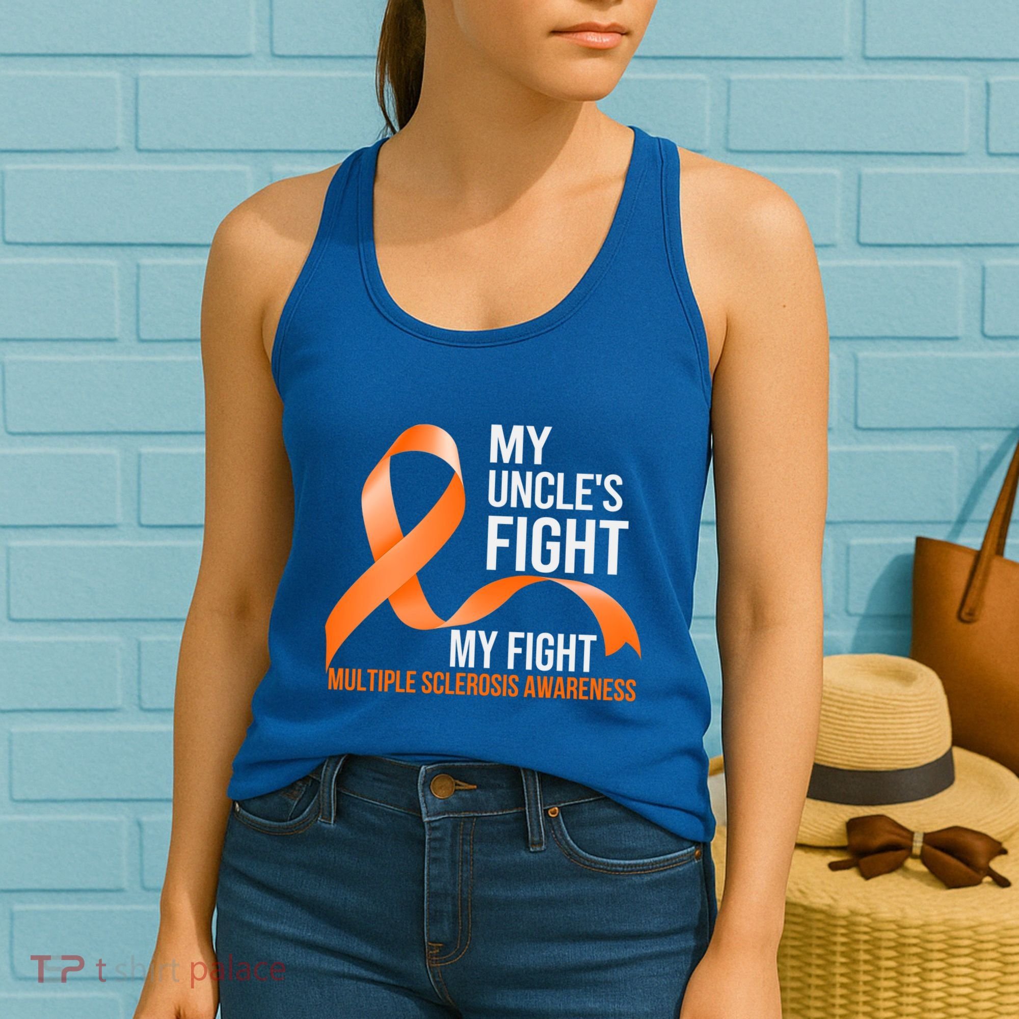 My Uncle's Fight My Fight Multiple Sclerosis Ms Warrior Funny Gift Women's Tank Top