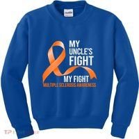 My Uncle's Fight My Fight Multiple Sclerosis Ms Warrior Funny Gift Kids Sweatshirt thumb 0