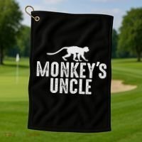Monkey's Uncle Funny Monkey Lover Gift Jungle Animal Lover Golf Towel thumb 1