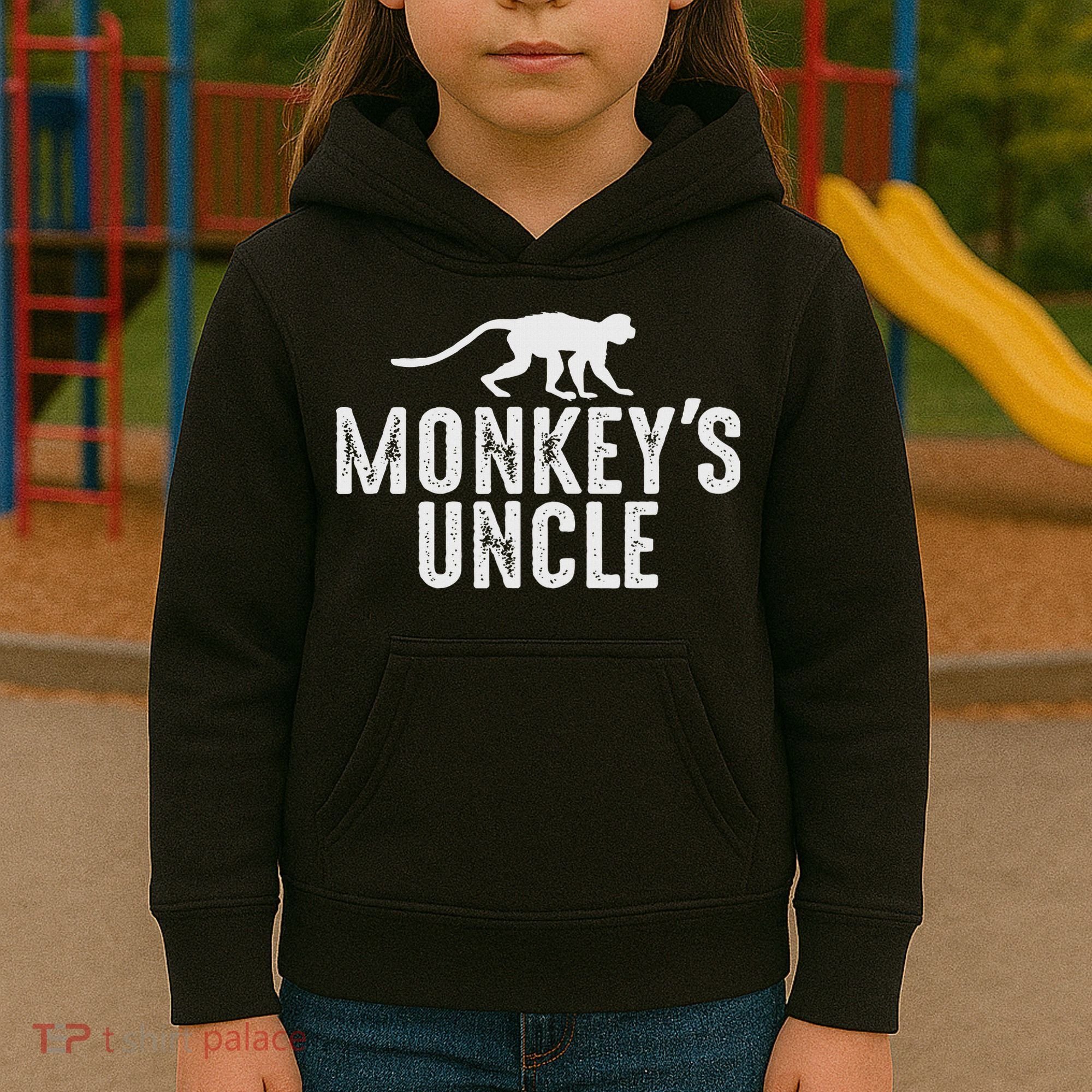 Monkey's Uncle Funny Monkey Lover Gift Jungle Animal Lover Kids Hoodie