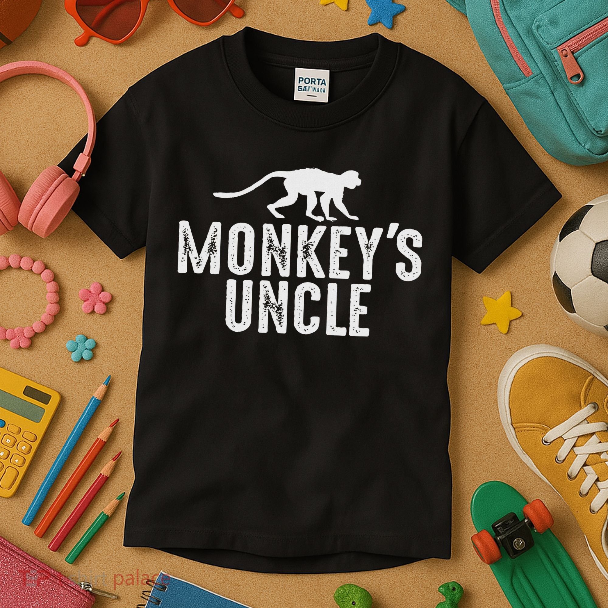 Monkey's Uncle Funny Monkey Lover Gift Jungle Animal Lover Kids T-Shirt