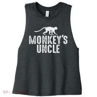 Monkey's Uncle Funny Monkey Lover Gift Jungle Animal Lover Women's Racerback Cropped Tank thumb 0