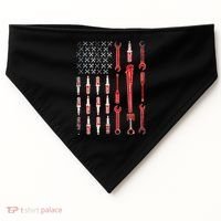 Mechanic USA Flag USA-Made Doggie Bandana thumb 0