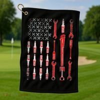 Mechanic USA Flag Golf Towel thumb 1