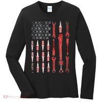 Mechanic USA Flag Women's Long Sleeve Shirt thumb 0