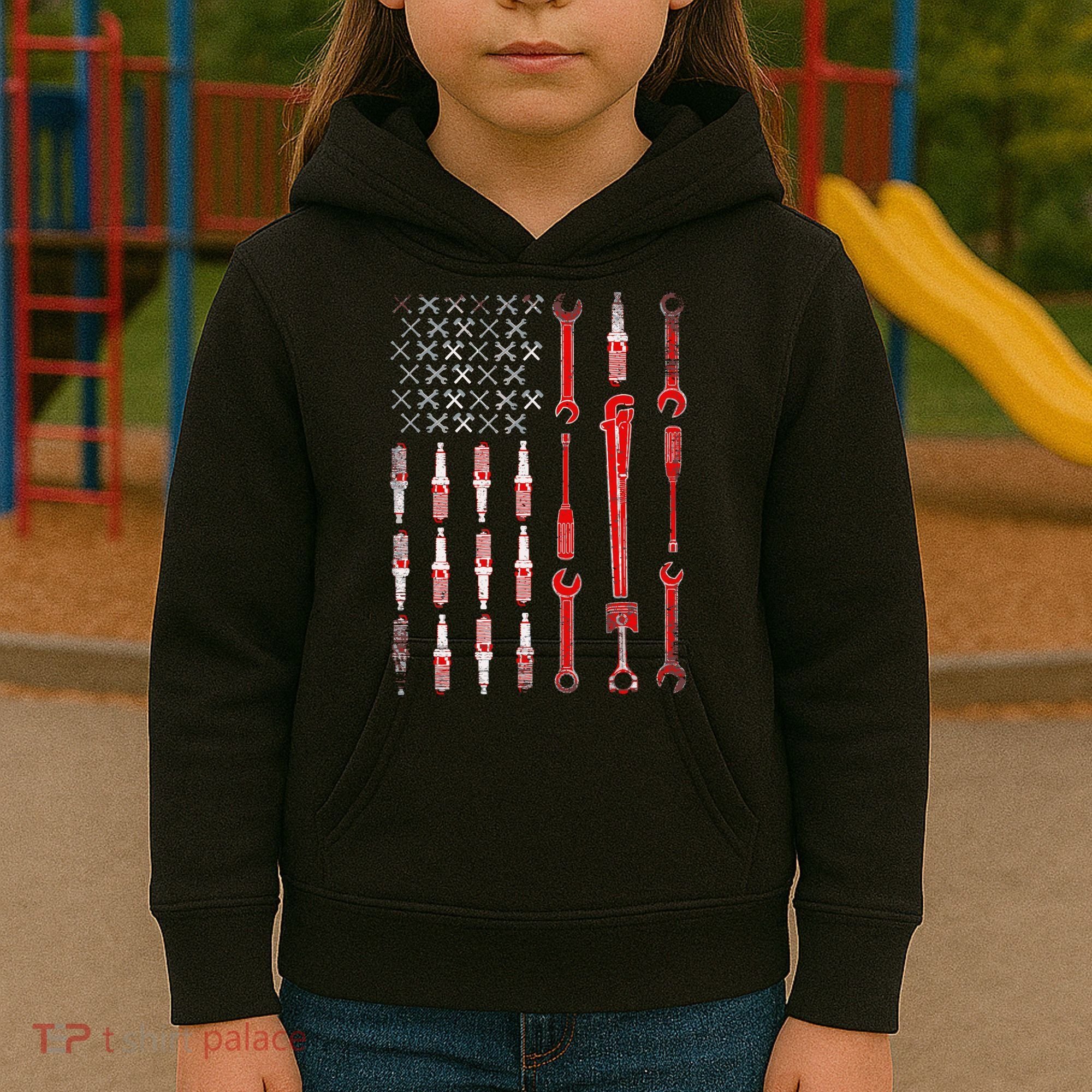 Mechanic USA Flag Kids Hoodie