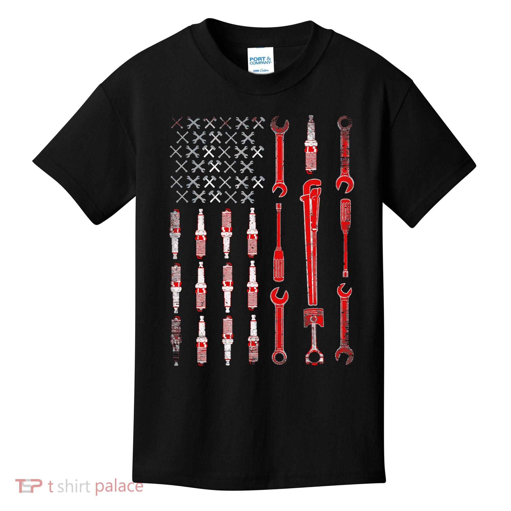 Mechanic USA Flag Kids T-Shirt