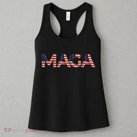 Maga Usa Flag Letters President Trump Women's Tank Top thumb 3