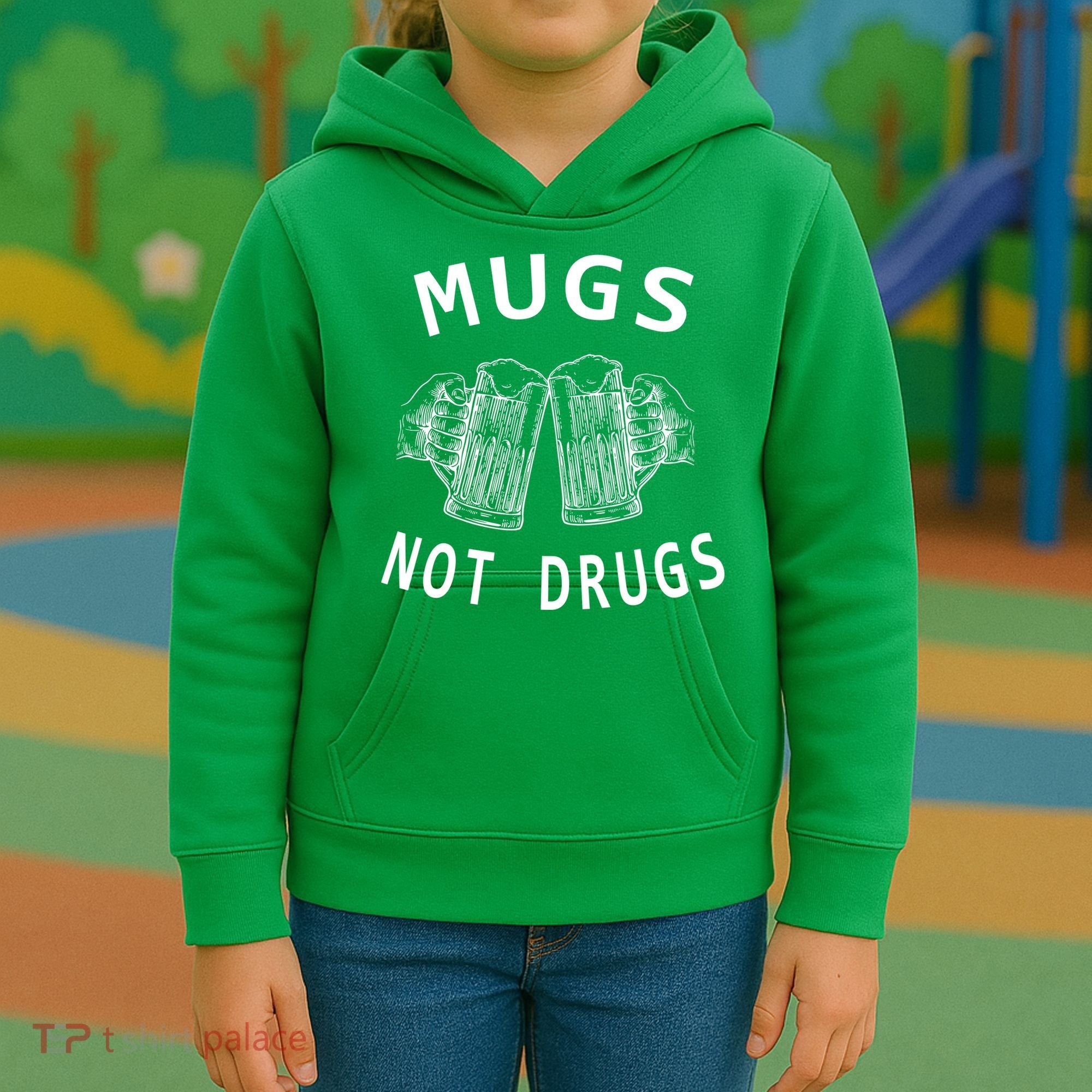 Mugs Not Drugs Kids Hoodie