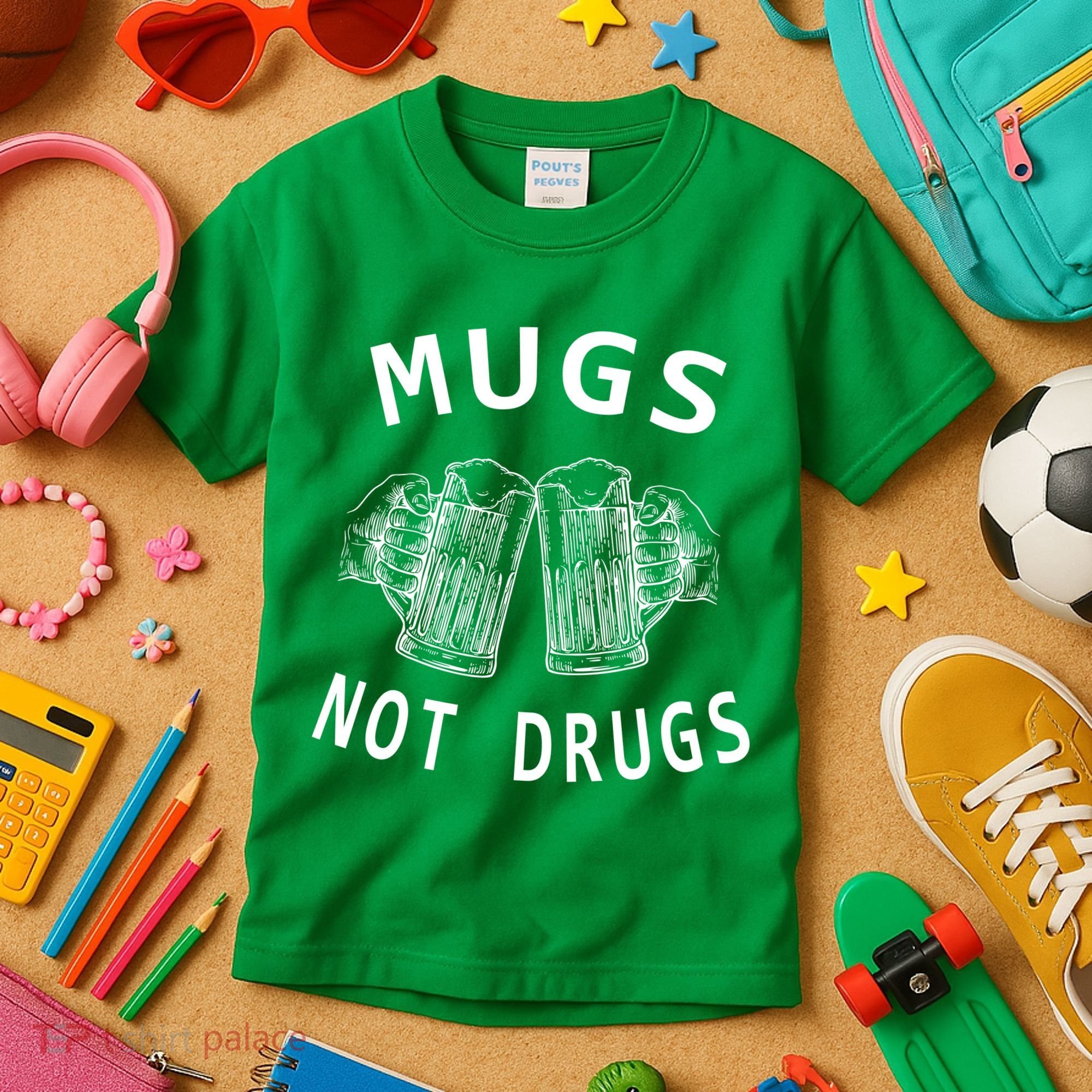 Mugs Not Drugs Kids T-Shirt