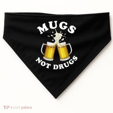 Mugs Not Drugs Funny St. Patrick's Day Beer USA-Made Doggie Bandana