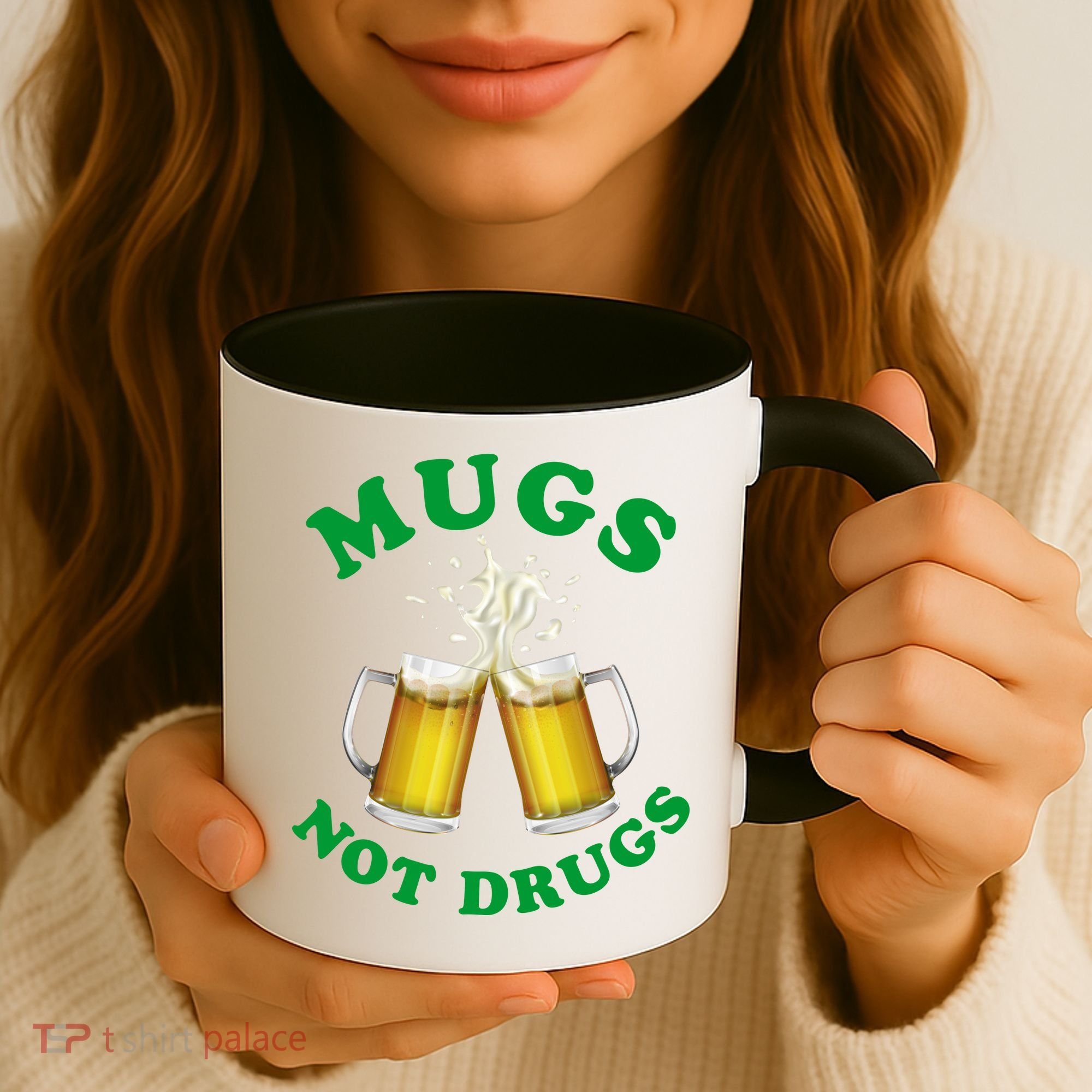 Mugs Not Drugs Funny St. Patrick's Day Beer Coffee Mug