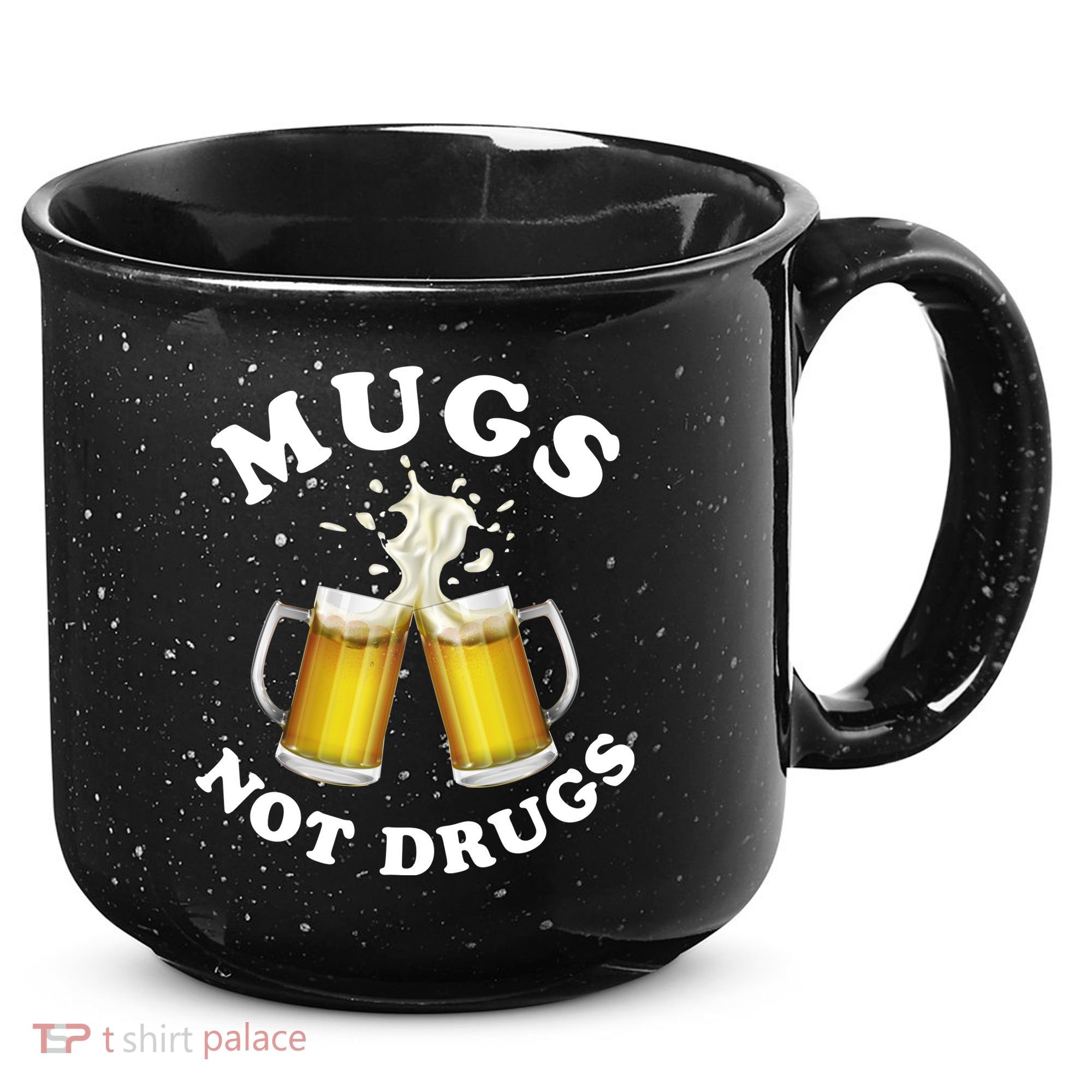Mugs Not Drugs Funny St. Patrick's Day Beer 15oz Campfire Ceramic Mug
