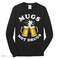 Mugs Not Drugs Funny St. Patrick's Day Beer Tall Long Sleeve Shirt thumb 0