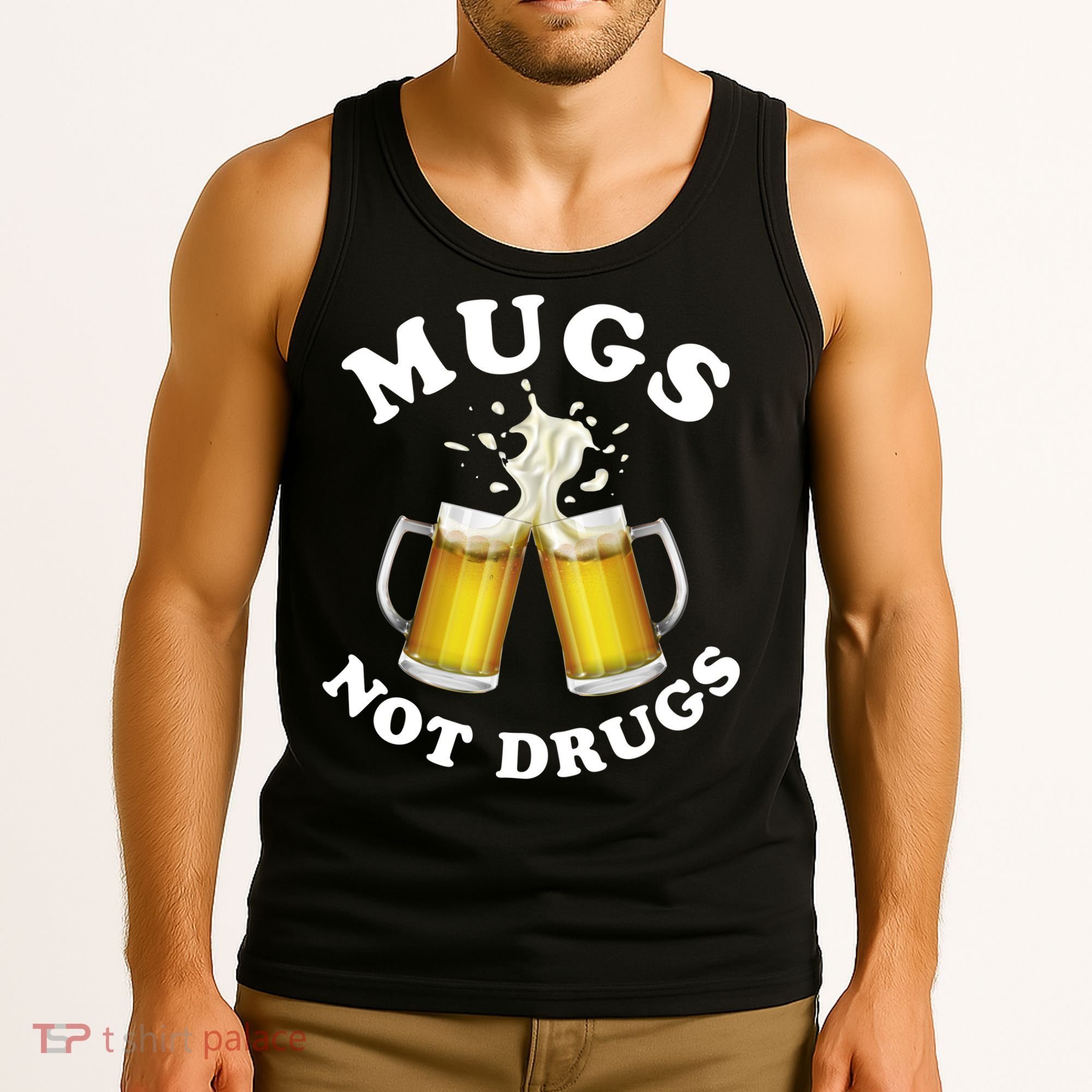 Mugs Not Drugs Funny St. Patrick's Day Beer Tank Top