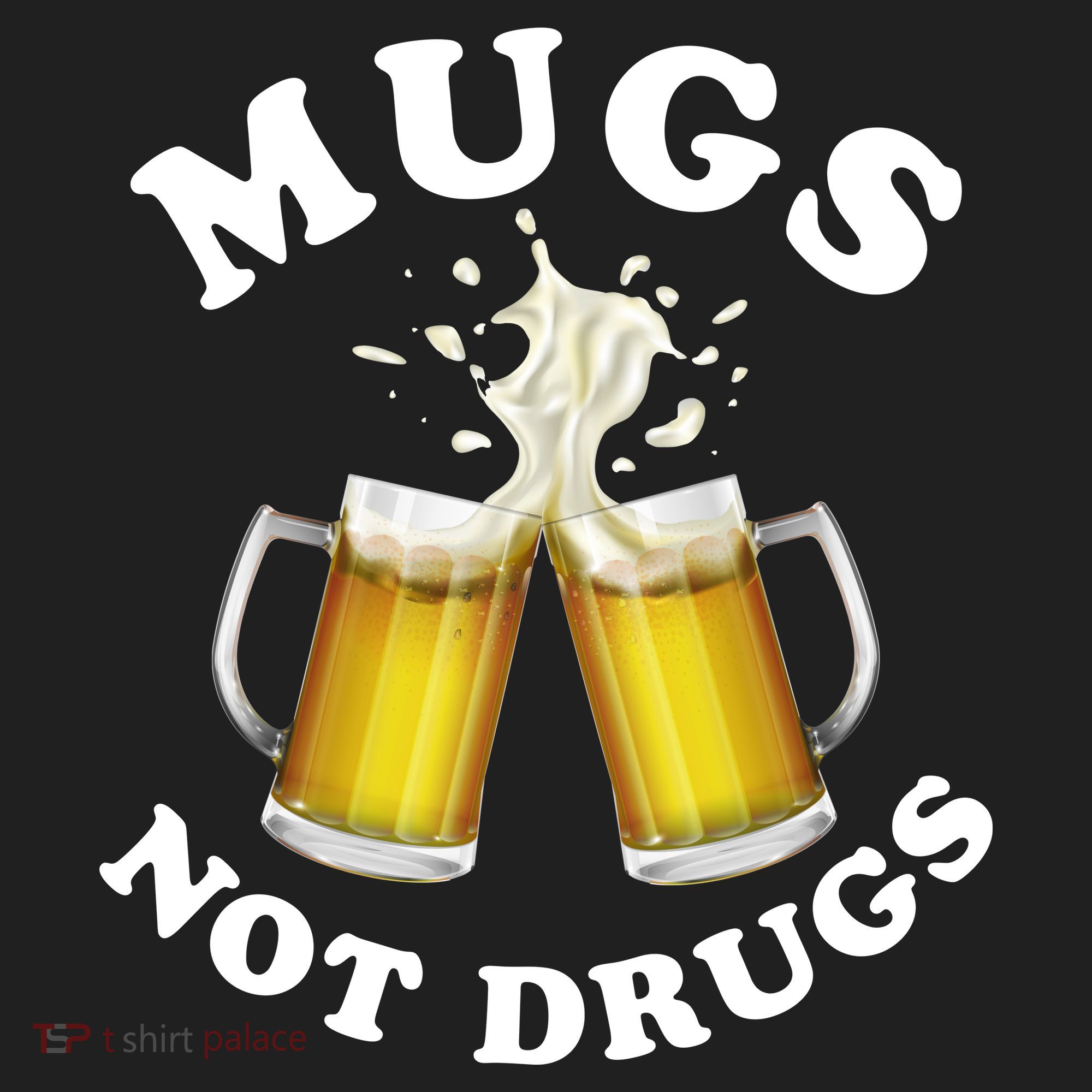 Mugs Not Drugs Funny St. Patrick's Day Beer Golf Towel