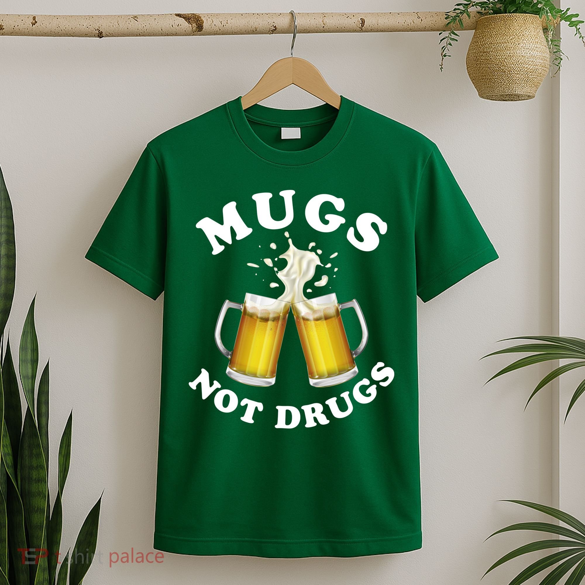 Mugs Not Drugs Funny St. Patrick's Day Beer T-Shirt
