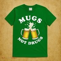 Mugs Not Drugs Funny St. Patrick's Day Beer T-Shirt thumb 5