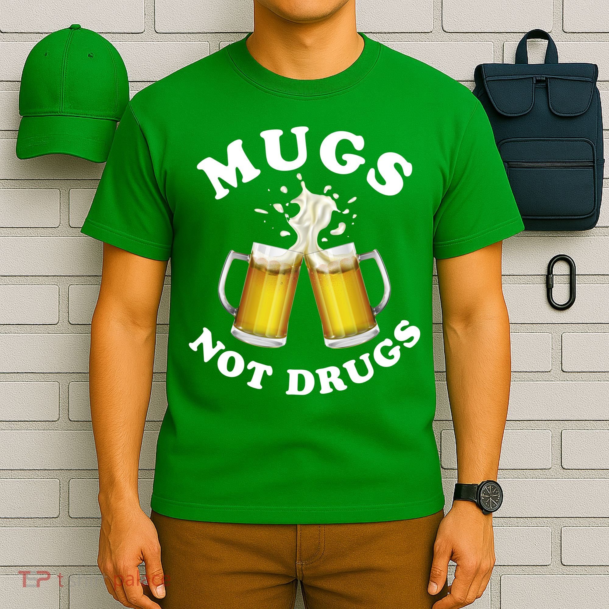 Mugs Not Drugs Funny St. Patrick's Day Beer T-Shirt