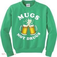 Mugs Not Drugs Funny St. Patrick's Day Beer Kids Sweatshirt thumb 0