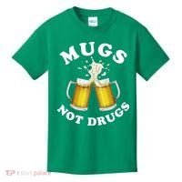 Mugs Not Drugs Funny St. Patrick's Day Beer Kids T-Shirt thumb 0