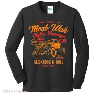 Moab Utah Hells Revenge 4x4 Vintage Kids Long Sleeve Shirt