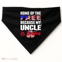 My Uncle Is Brave Home Of The Free - Proud Army Niece Nephew USA-Made Doggie Bandana thumb 0