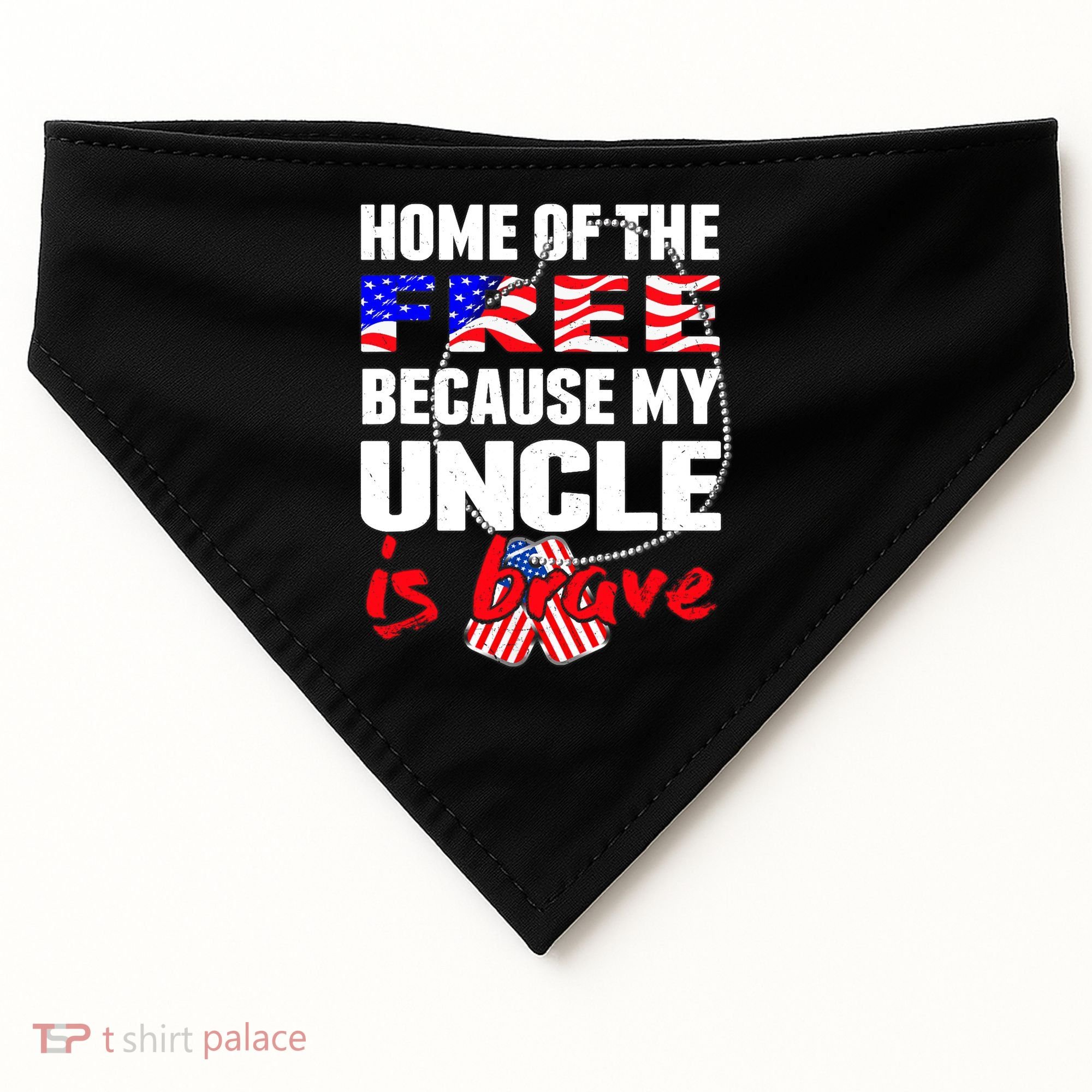 My Uncle Is Brave Home Of The Free - Proud Army Niece Nephew USA-Made Doggie Bandana