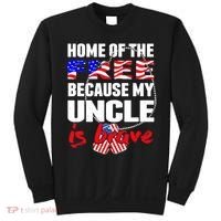 My Uncle Is Brave Home Of The Free - Proud Army Niece Nephew Sweatshirt thumb 0