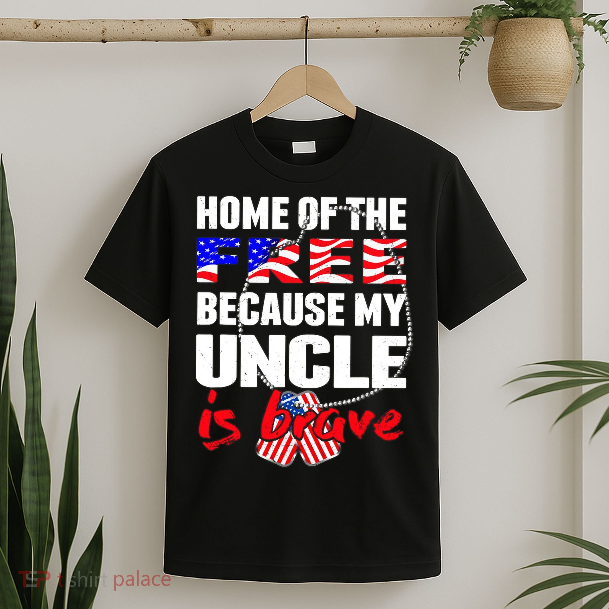 My Uncle Is Brave Home Of The Free - Proud Army Niece Nephew T-Shirt