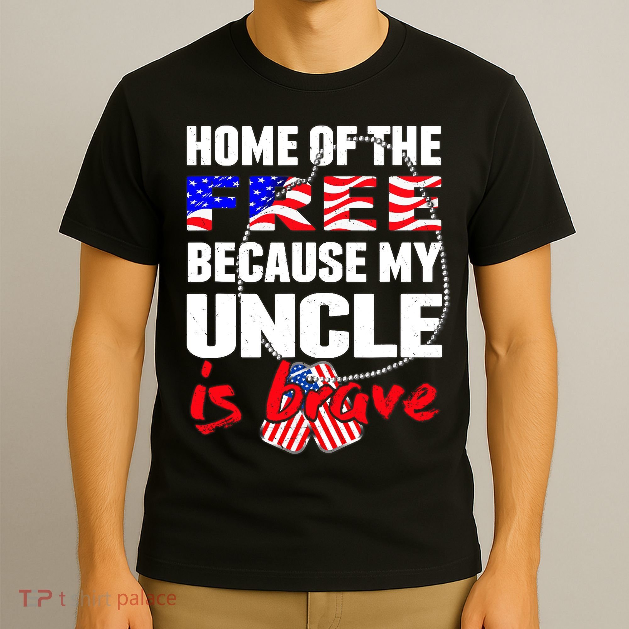 My Uncle Is Brave Home Of The Free - Proud Army Niece Nephew T-Shirt