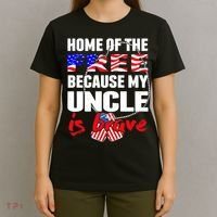 My Uncle Is Brave Home Of The Free - Proud Army Niece Nephew T-Shirt thumb 4