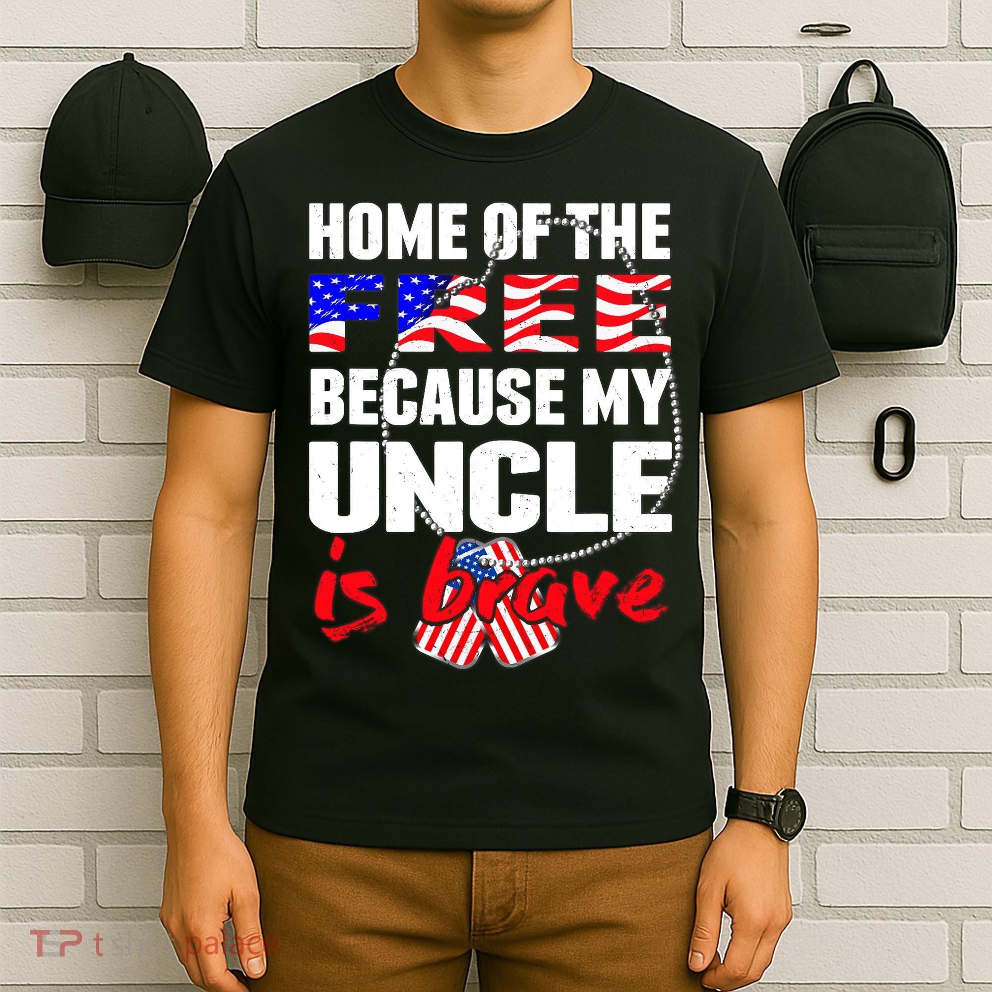 My Uncle Is Brave Home Of The Free - Proud Army Niece Nephew T-Shirt