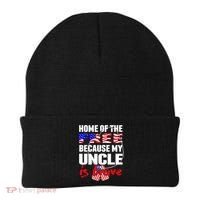 My Uncle Is Brave Home Of The Free - Proud Army Niece Nephew Beanie thumb 0