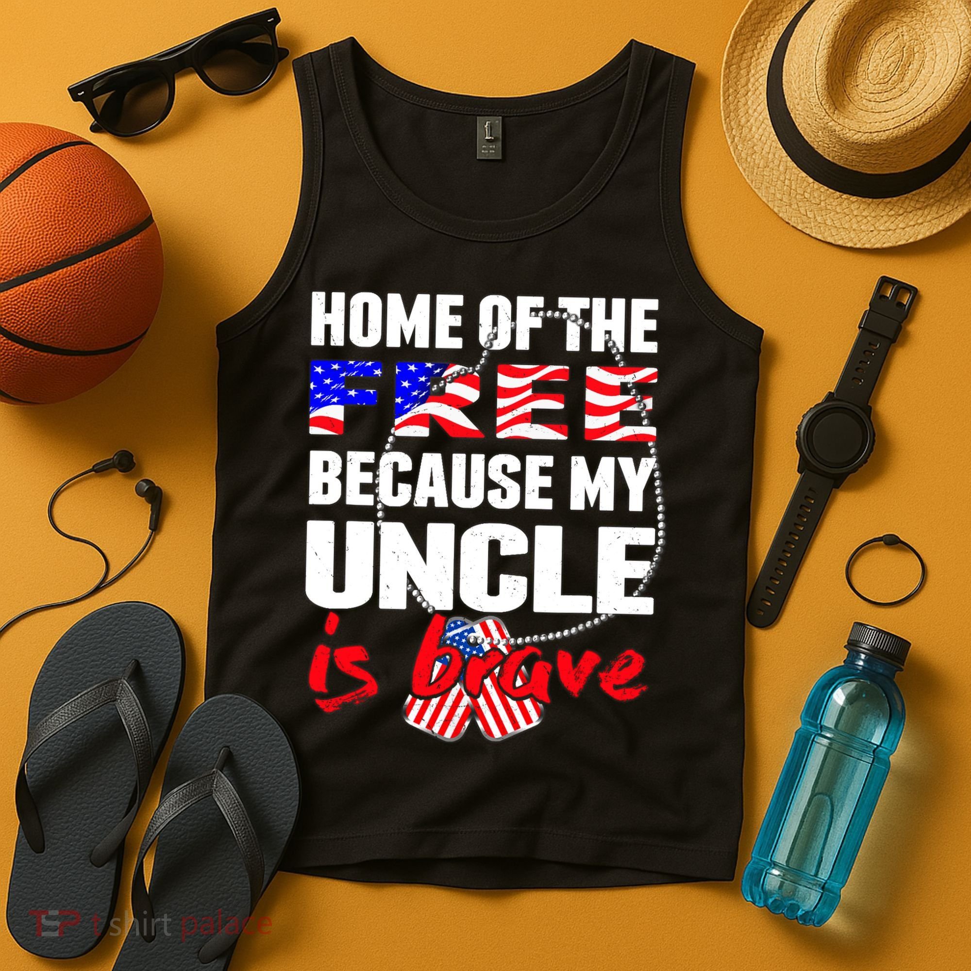 My Uncle Is Brave Home Of The Free - Proud Army Niece Nephew Tank Top
