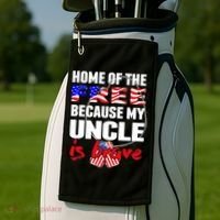 My Uncle Is Brave Home Of The Free - Proud Army Niece Nephew Golf Towel thumb 2