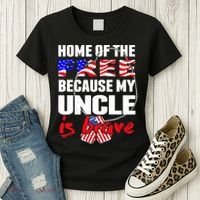My Uncle Is Brave Home Of The Free - Proud Army Niece Nephew Women's T-Shirt thumb 3