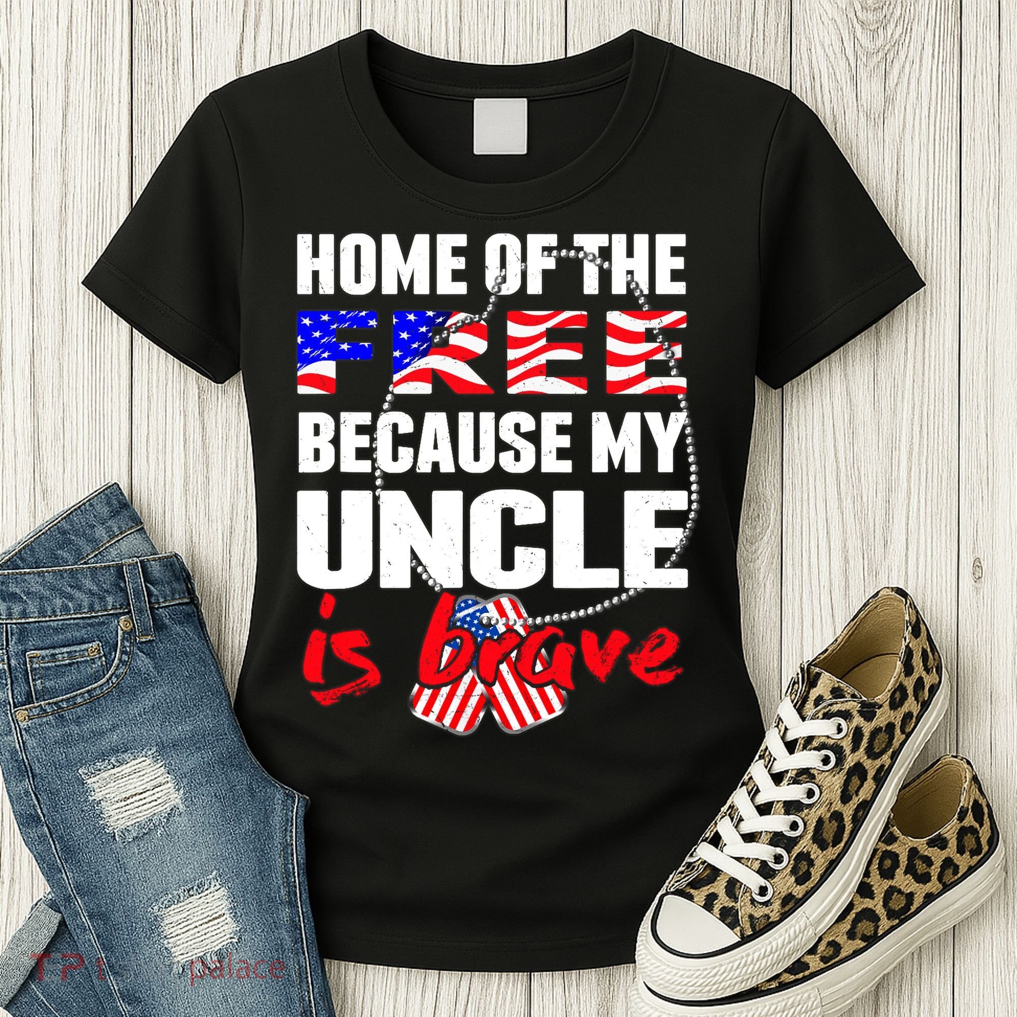 My Uncle Is Brave Home Of The Free - Proud Army Niece Nephew Women's T-Shirt
