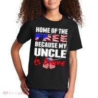 My Uncle Is Brave Home Of The Free - Proud Army Niece Nephew Kids T-Shirt thumb 2