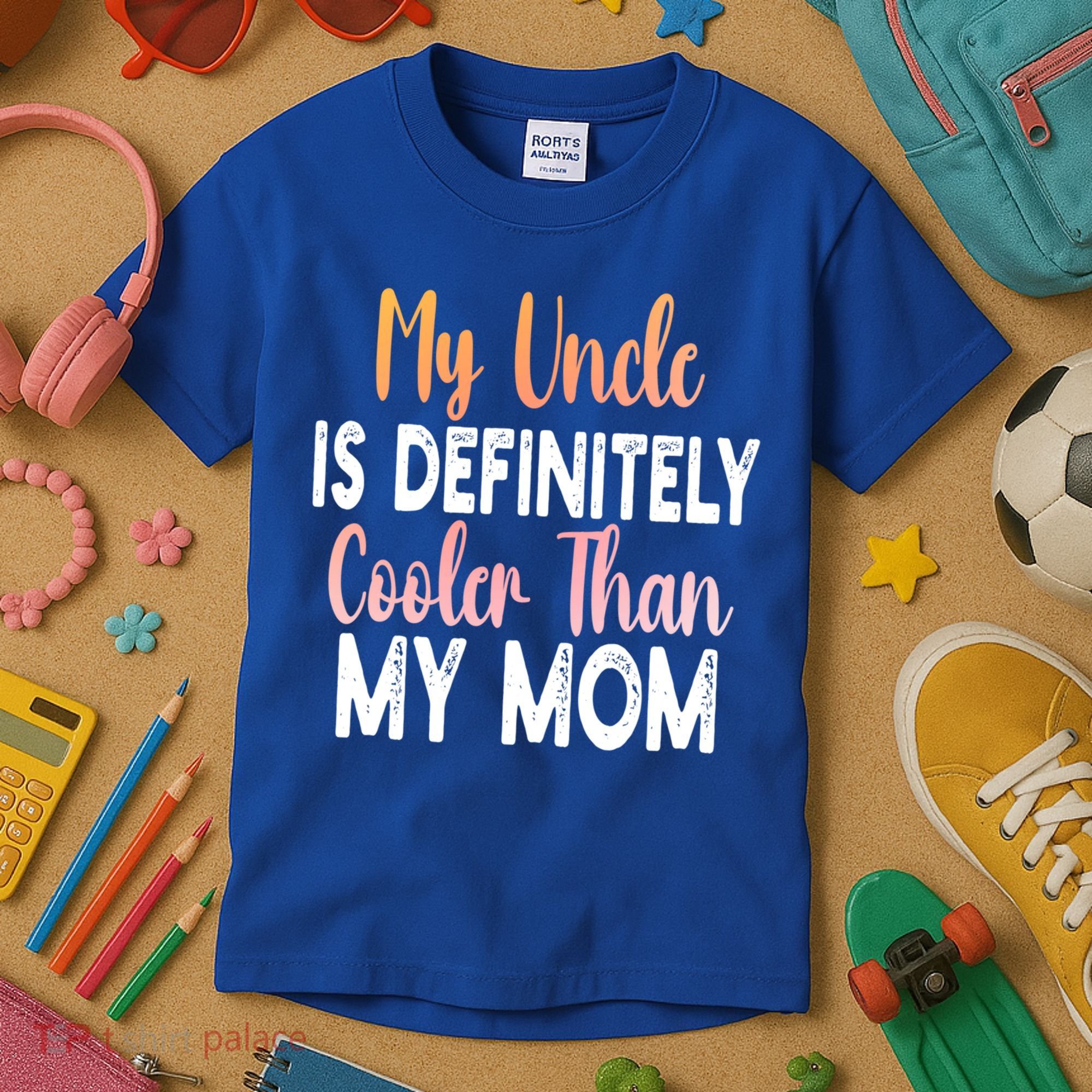 My Uncle Is Definitely Cooler Than My Mom Funny Niece Nephew Kids T-Shirt