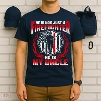 My Uncle Is A Firefighter Hero Proud Fire Niece Nephew Gifts T-Shirt thumb 6