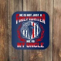 My Uncle Is A Firefighter Hero Proud Fire Niece Nephew Gifts Coaster thumb 0
