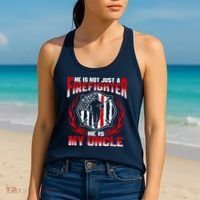 My Uncle Is A Firefighter Hero Proud Fire Niece Nephew Gifts Women's Tank Top thumb 2