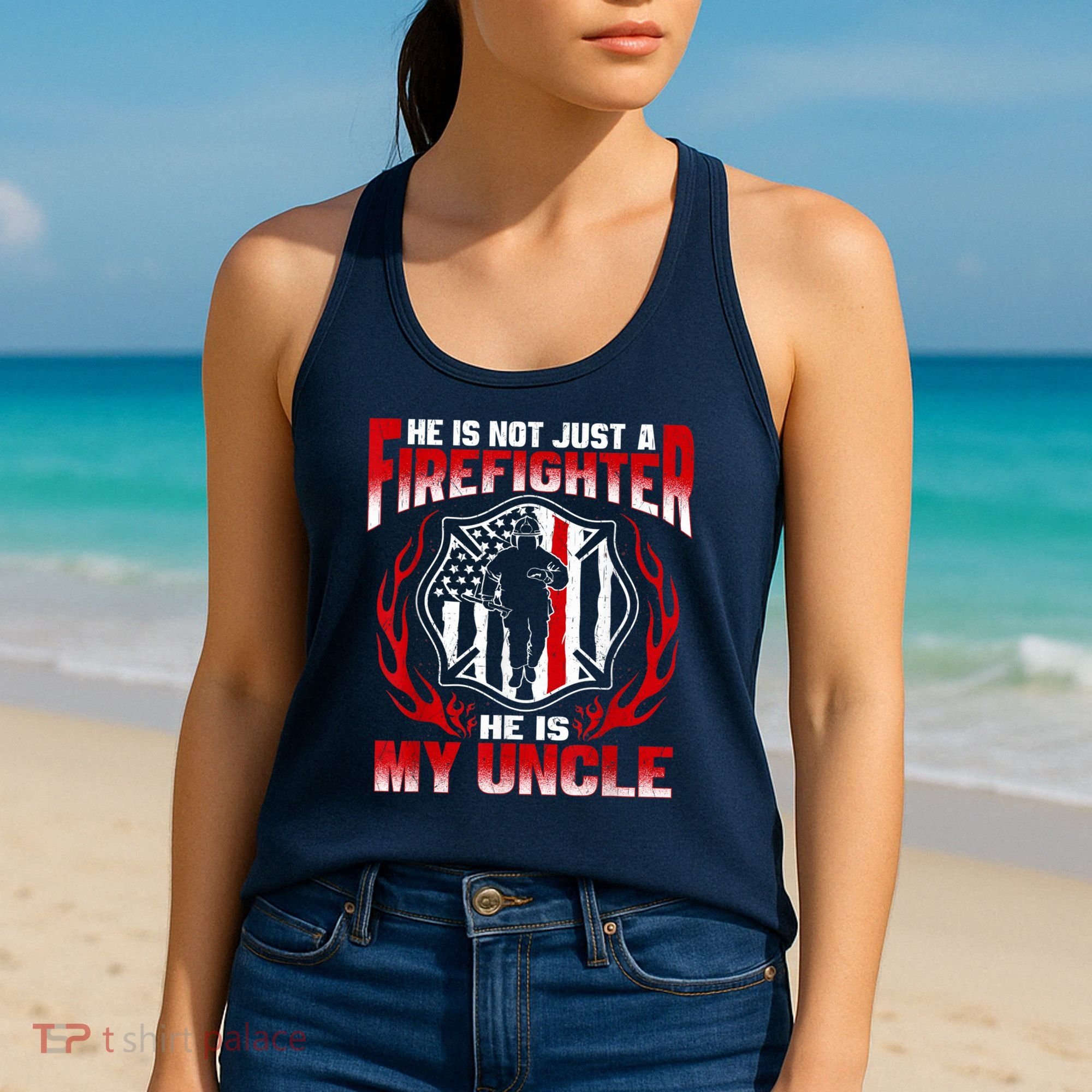 My Uncle Is A Firefighter Hero Proud Fire Niece Nephew Gifts Women's Tank Top