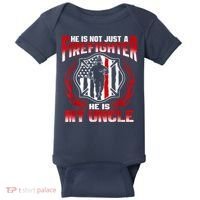 My Uncle Is A Firefighter Hero Proud Fire Niece Nephew Gifts Baby Bodysuit thumb 0