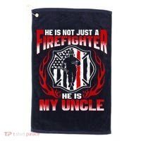 My Uncle Is A Firefighter Hero Proud Fire Niece Nephew Gifts Golf Towel thumb 0