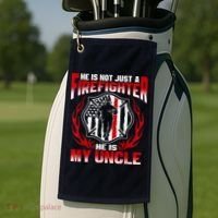 My Uncle Is A Firefighter Hero Proud Fire Niece Nephew Gifts Golf Towel thumb 2